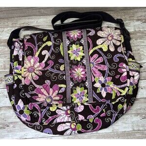 Vera Bradley Messenger Bag in Purple Punch - RETIRED and RARE! 16" x 14"